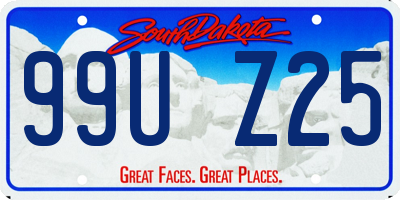 SD license plate 99UZ25