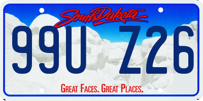 SD license plate 99UZ26