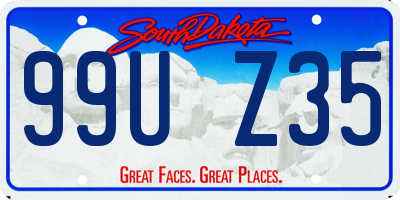 SD license plate 99UZ35