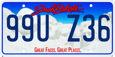 SD license plate 99UZ36