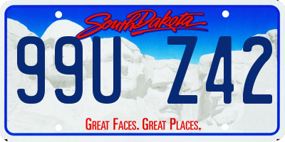 SD license plate 99UZ42