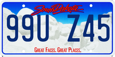 SD license plate 99UZ45