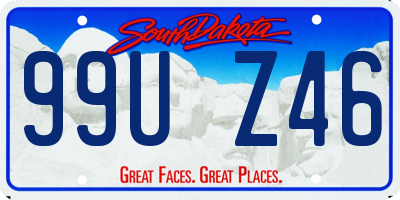 SD license plate 99UZ46
