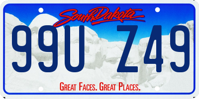 SD license plate 99UZ49