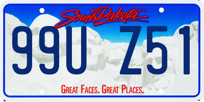SD license plate 99UZ51