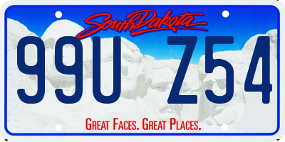 SD license plate 99UZ54