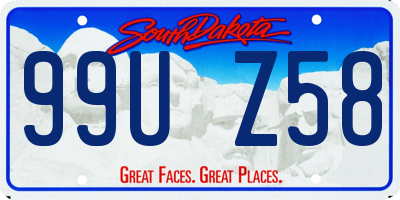 SD license plate 99UZ58