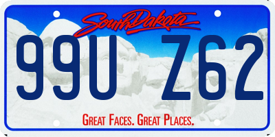 SD license plate 99UZ62