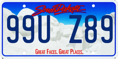 SD license plate 99UZ89