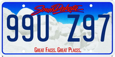 SD license plate 99UZ97