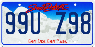 SD license plate 99UZ98