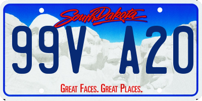 SD license plate 99VA20
