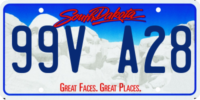 SD license plate 99VA28
