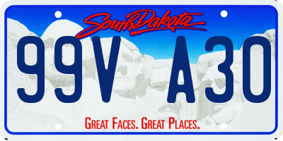 SD license plate 99VA30