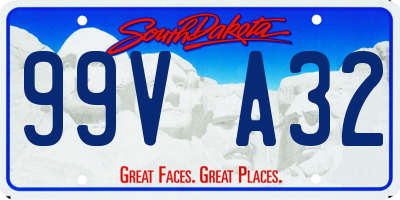SD license plate 99VA32