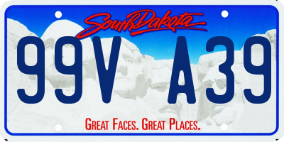 SD license plate 99VA39