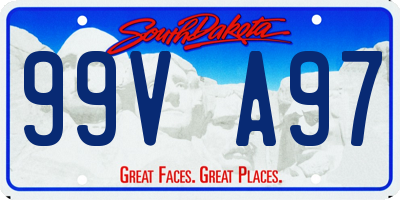 SD license plate 99VA97