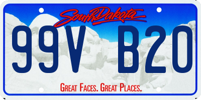 SD license plate 99VB20