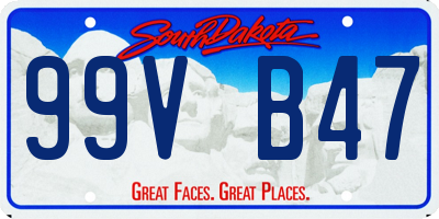 SD license plate 99VB47