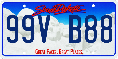 SD license plate 99VB88