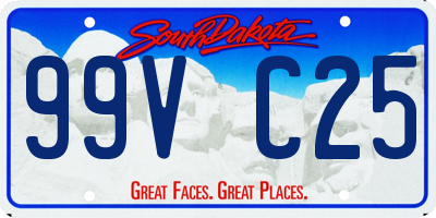 SD license plate 99VC25