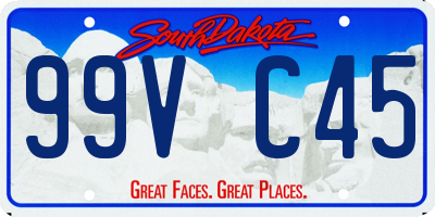 SD license plate 99VC45
