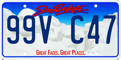 SD license plate 99VC47