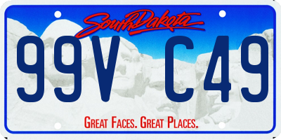 SD license plate 99VC49