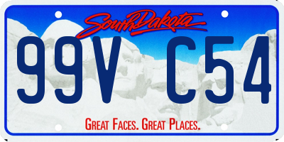 SD license plate 99VC54