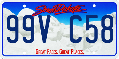 SD license plate 99VC58