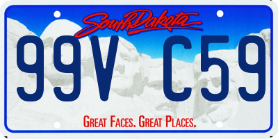 SD license plate 99VC59