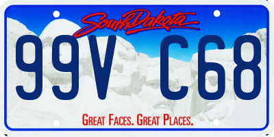 SD license plate 99VC68