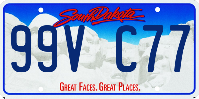SD license plate 99VC77