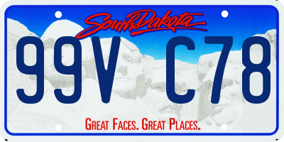 SD license plate 99VC78