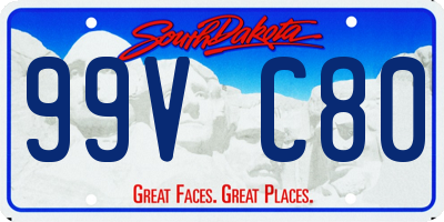 SD license plate 99VC80