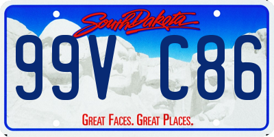 SD license plate 99VC86