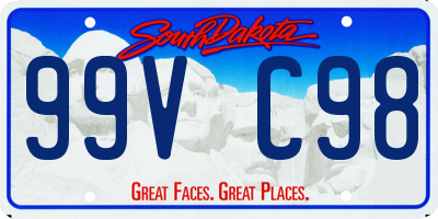 SD license plate 99VC98
