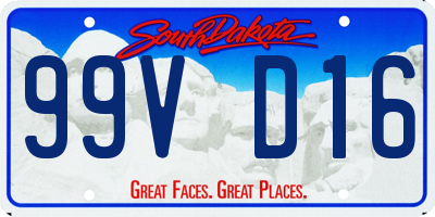 SD license plate 99VD16