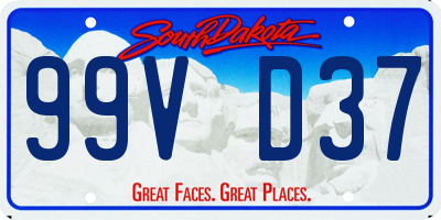 SD license plate 99VD37
