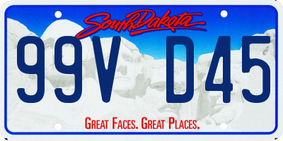 SD license plate 99VD45