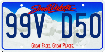 SD license plate 99VD50