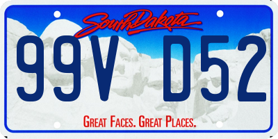 SD license plate 99VD52