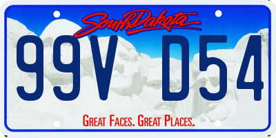 SD license plate 99VD54