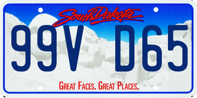 SD license plate 99VD65