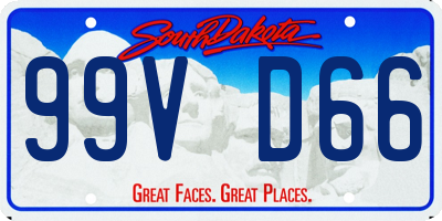 SD license plate 99VD66