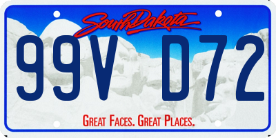 SD license plate 99VD72