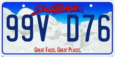 SD license plate 99VD76