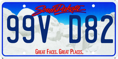 SD license plate 99VD82