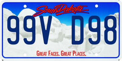 SD license plate 99VD98