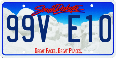 SD license plate 99VE10